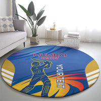 Custom Mumbai India Cricket Round Carpet Go Champions