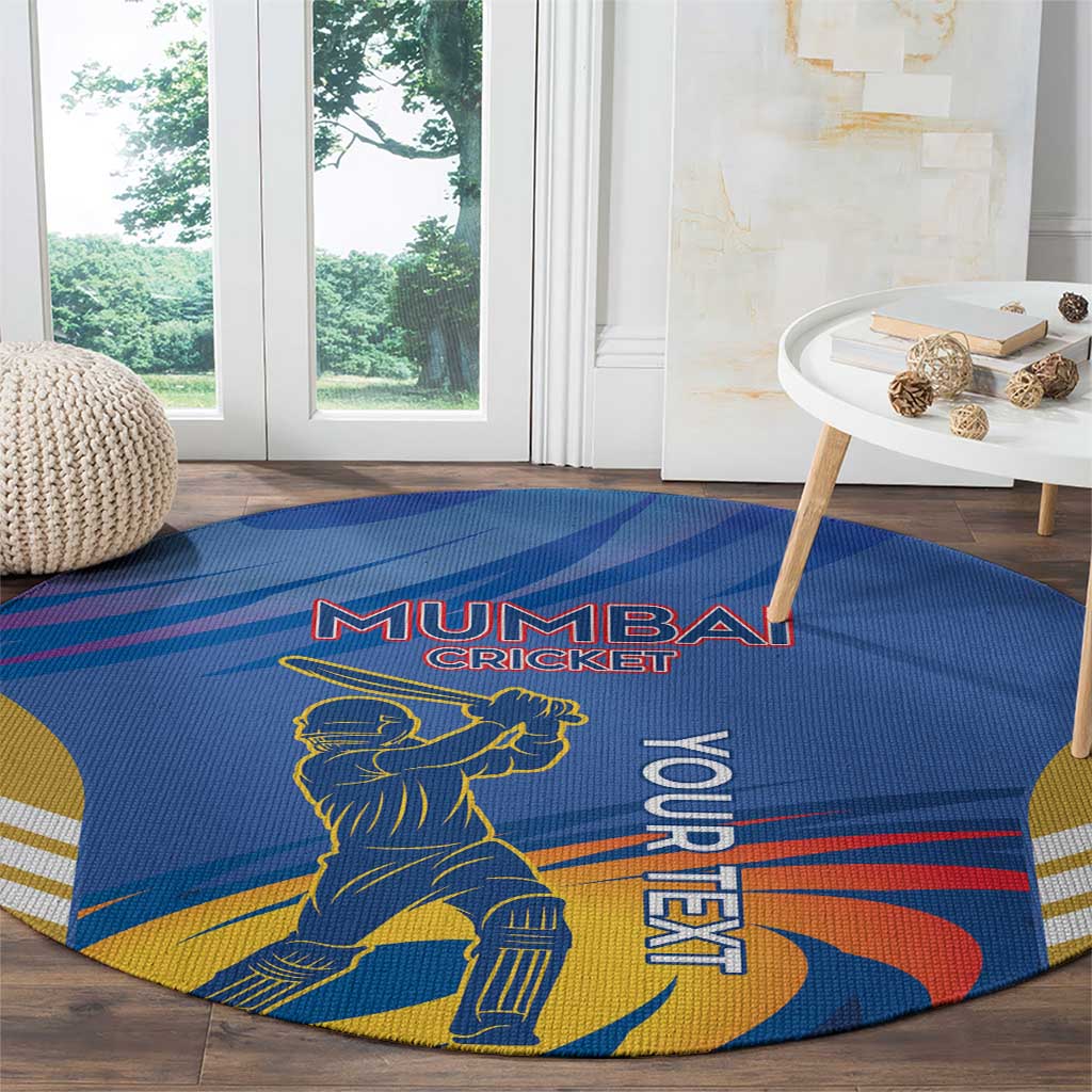 Custom Mumbai India Cricket Round Carpet Go Champions