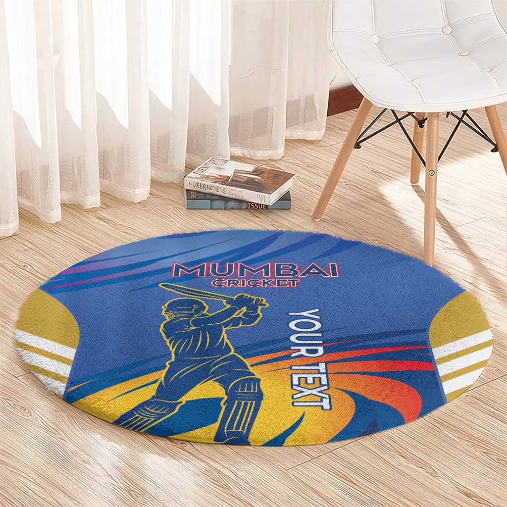 Custom Mumbai India Cricket Round Carpet Go Champions