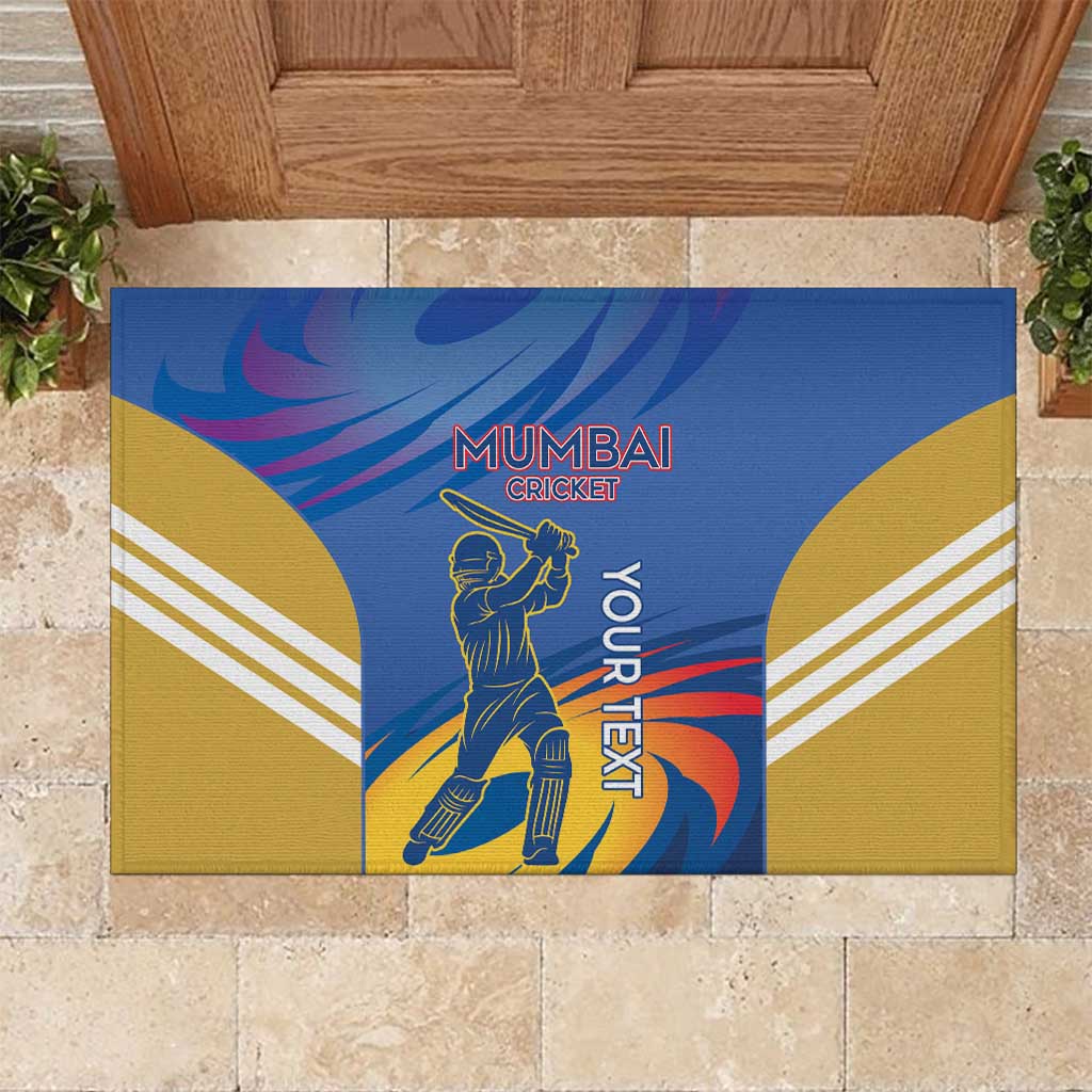Custom Mumbai India Cricket Rubber Doormat Go Champions