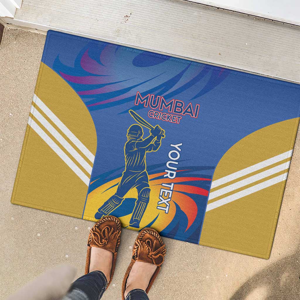 Custom Mumbai India Cricket Rubber Doormat Go Champions