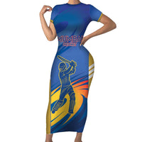 Custom Mumbai India Cricket Short Sleeve Bodycon Dress Go Champions