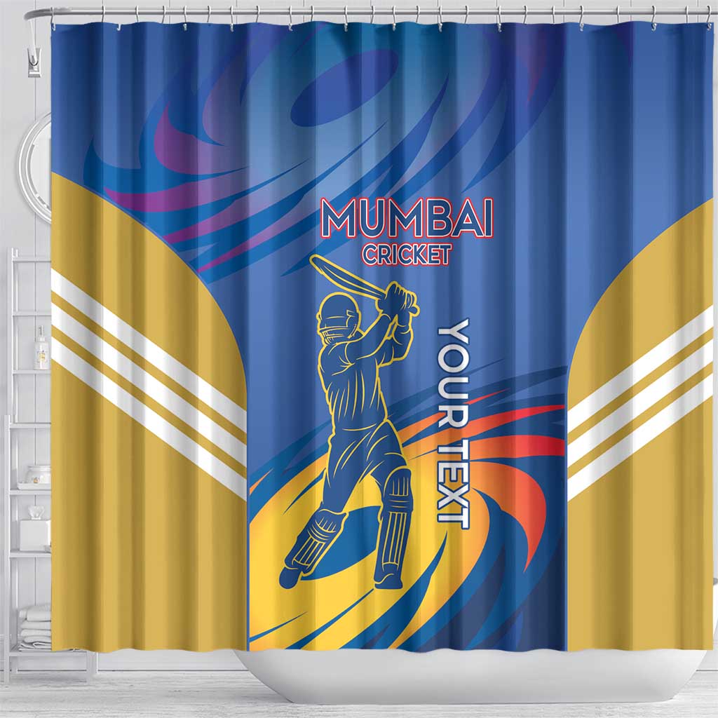 Custom Mumbai India Cricket Shower Curtain Go Champions