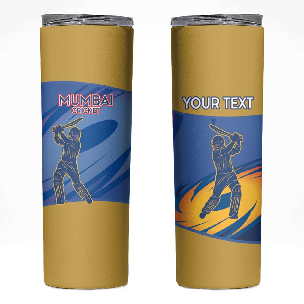 Custom Mumbai India Cricket Skinny Tumbler Go Champions