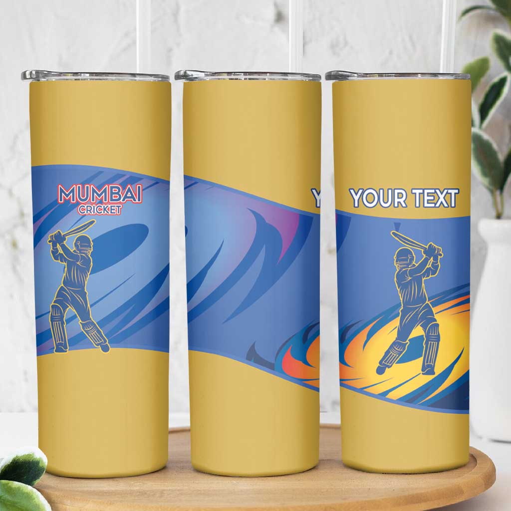 Custom Mumbai India Cricket Skinny Tumbler Go Champions