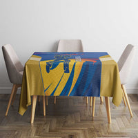 Custom Mumbai India Cricket Tablecloth Go Champions