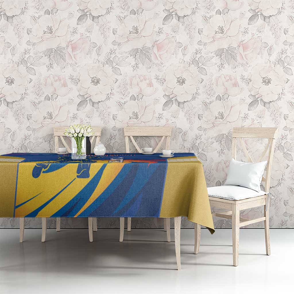 Custom Mumbai India Cricket Tablecloth Go Champions