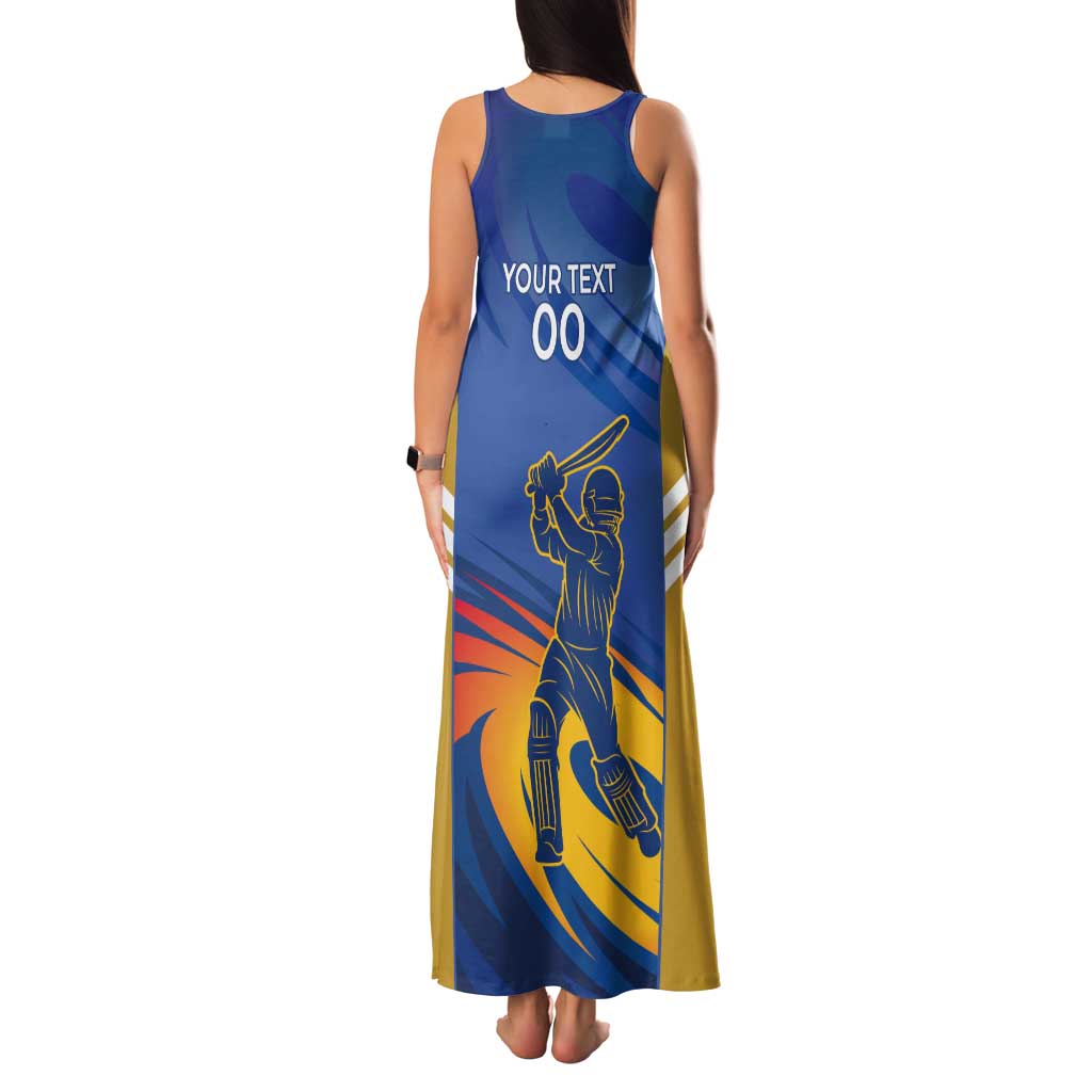 Custom Mumbai India Cricket Tank Maxi Dress Go Champions