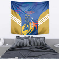 Custom Mumbai India Cricket Tapestry Go Champions