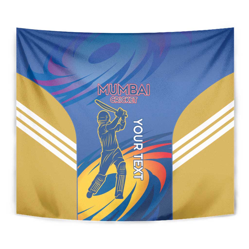 Custom Mumbai India Cricket Tapestry Go Champions