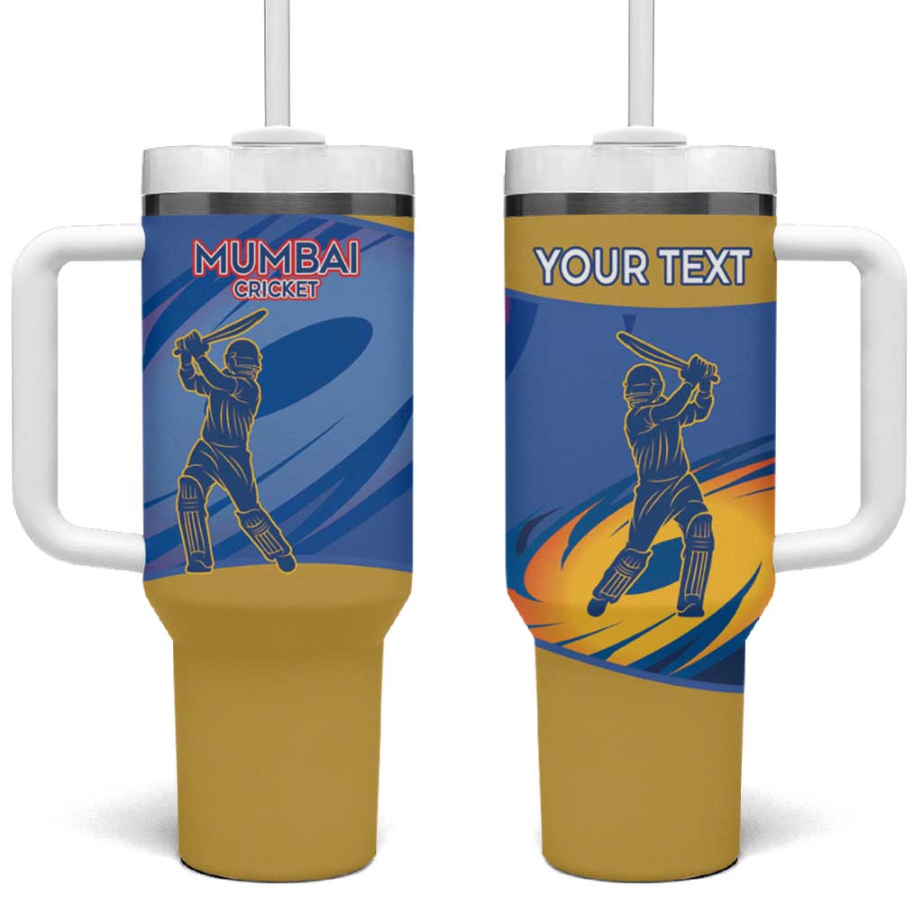 Custom Mumbai India Cricket Tumbler With Handle Go Champions