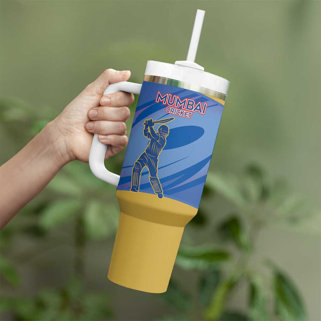 Custom Mumbai India Cricket Tumbler With Handle Go Champions