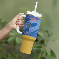 Custom Mumbai India Cricket Tumbler With Handle Go Champions