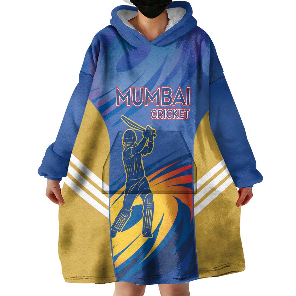 Custom Mumbai India Cricket Wearable Blanket Hoodie Go Champions