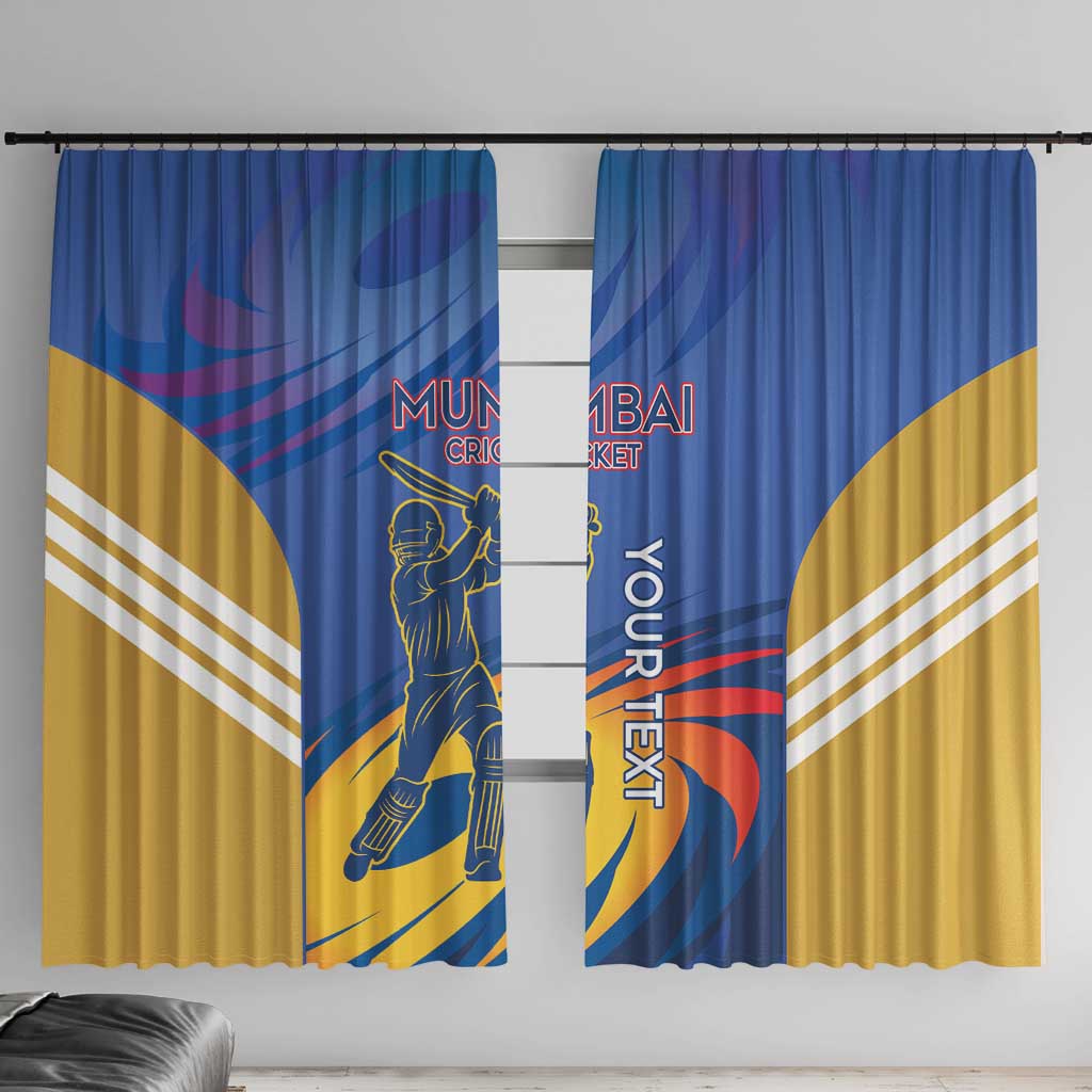 Custom Mumbai India Cricket Window Curtain Go Champions