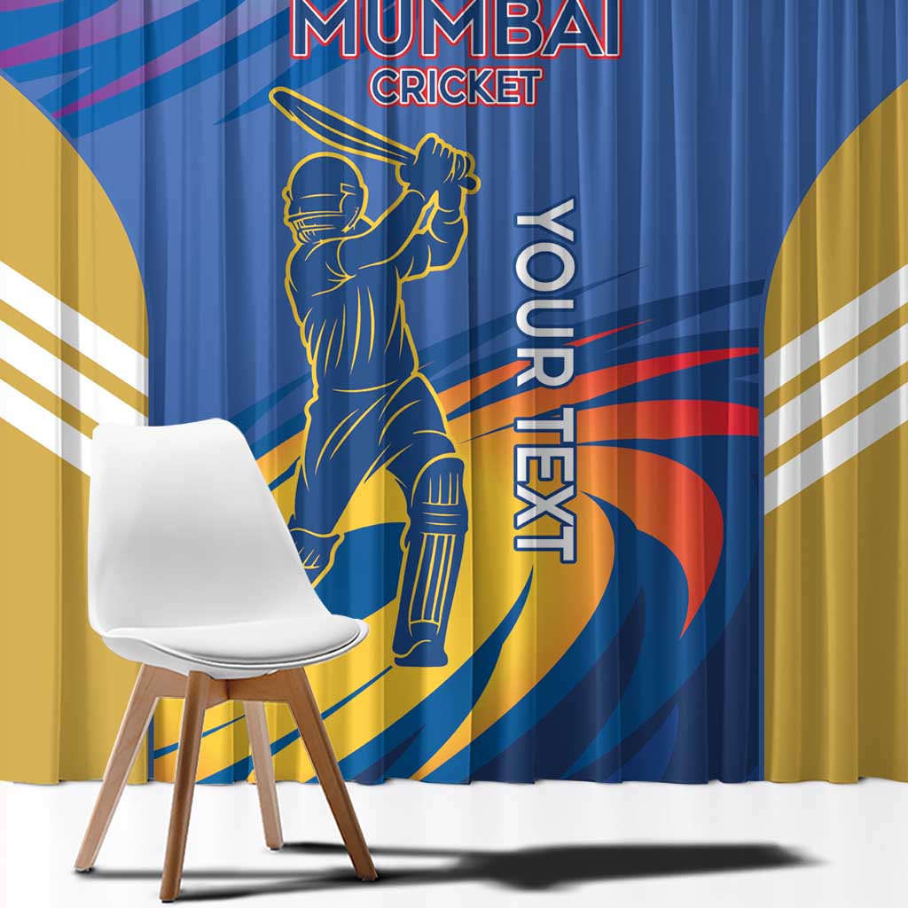 Custom Mumbai India Cricket Window Curtain Go Champions