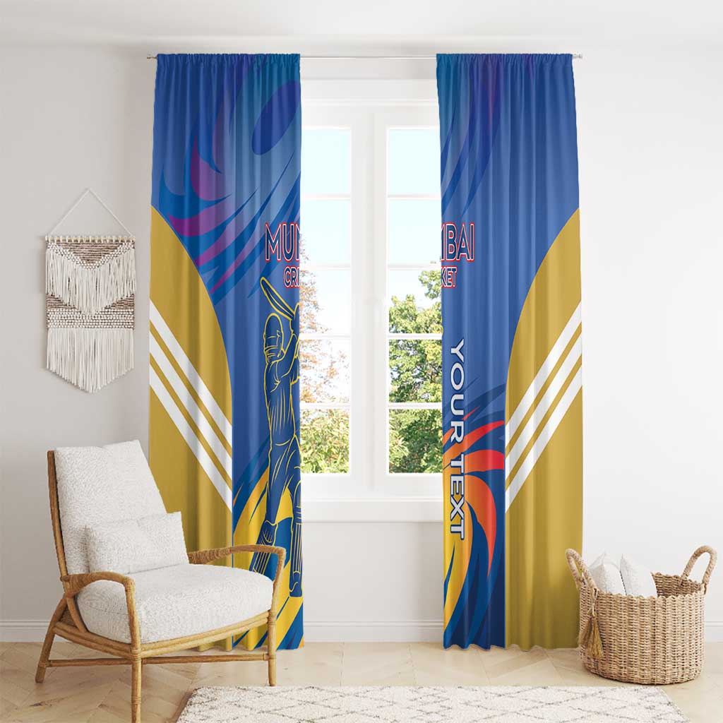 Custom Mumbai India Cricket Window Curtain Go Champions