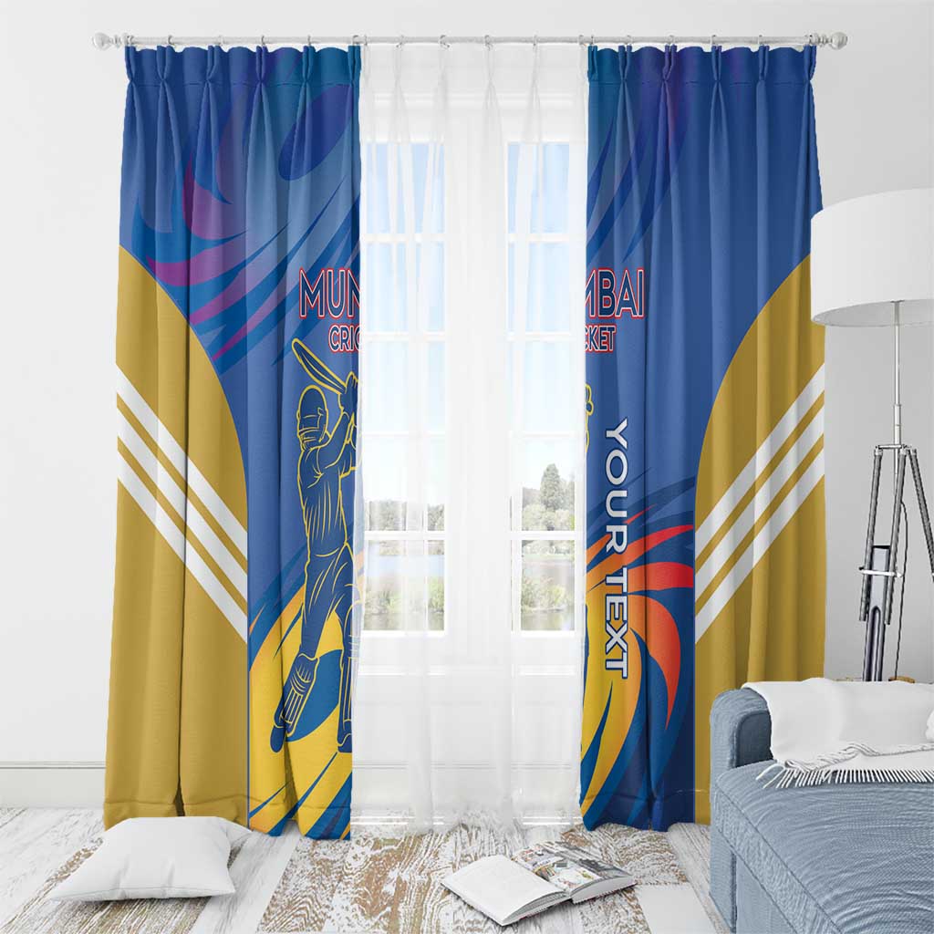 Custom Mumbai India Cricket Window Curtain Go Champions