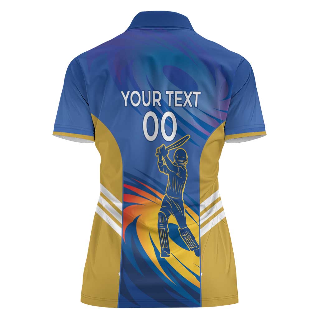 Custom Mumbai India Cricket Women Polo Shirt Go Champions