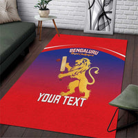 Custom Bengaluru India Cricket Area Rug Go Champions