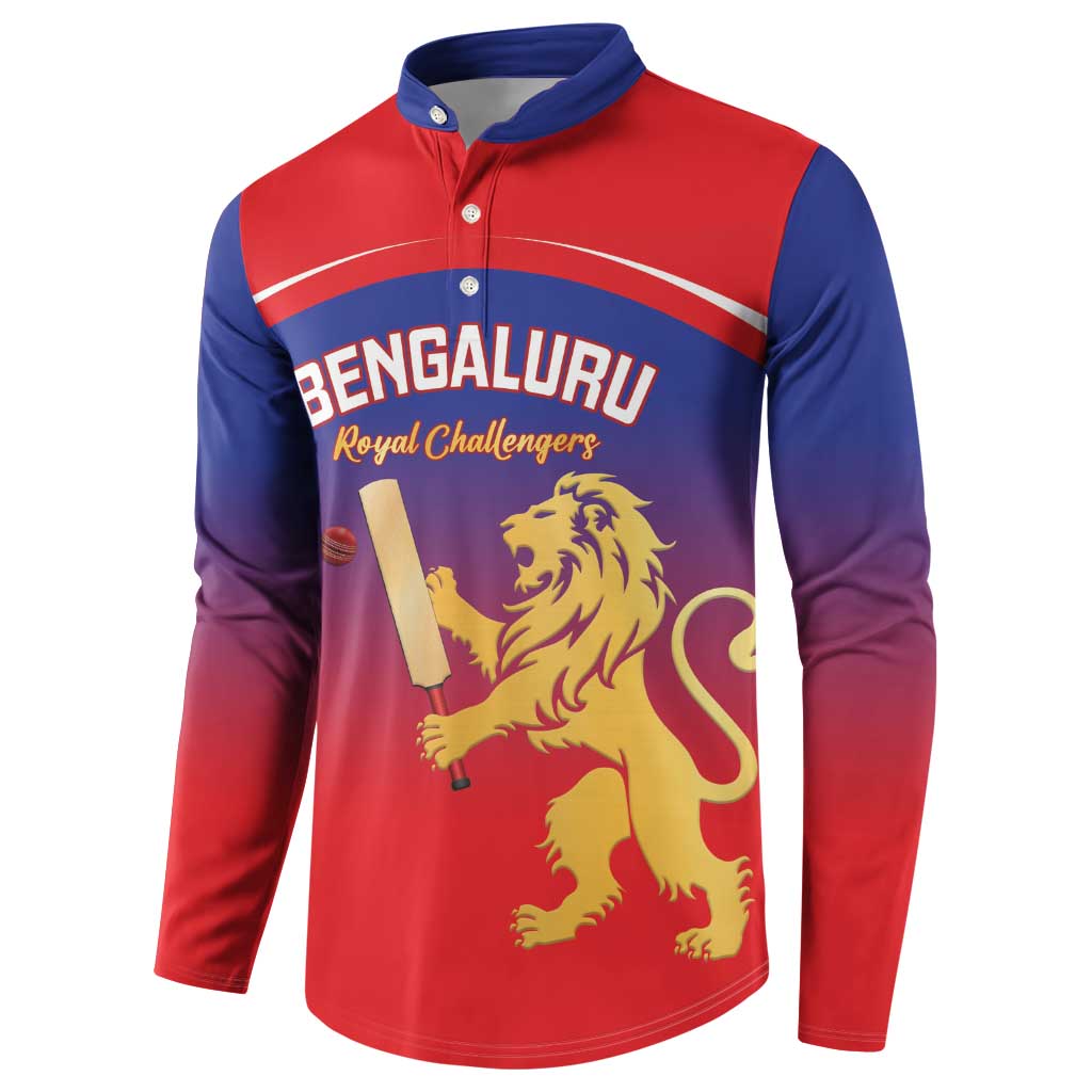 Custom Bengaluru India Cricket Button Sweatshirt Go Champions