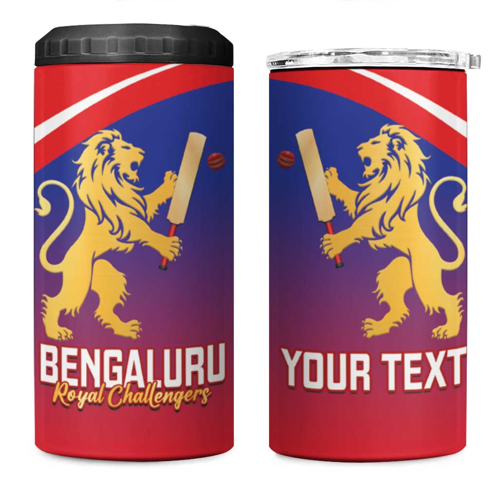 Custom Bengaluru India Cricket 4 in 1 Can Cooler Tumbler Go Champions