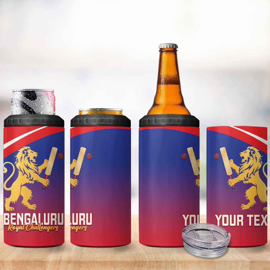Custom Bengaluru India Cricket 4 in 1 Can Cooler Tumbler Go Champions