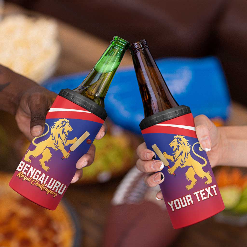 Custom Bengaluru India Cricket 4 in 1 Can Cooler Tumbler Go Champions