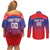Custom Bengaluru India Cricket Couples Matching Off Shoulder Short Dress and Long Sleeve Button Shirt Go Champions