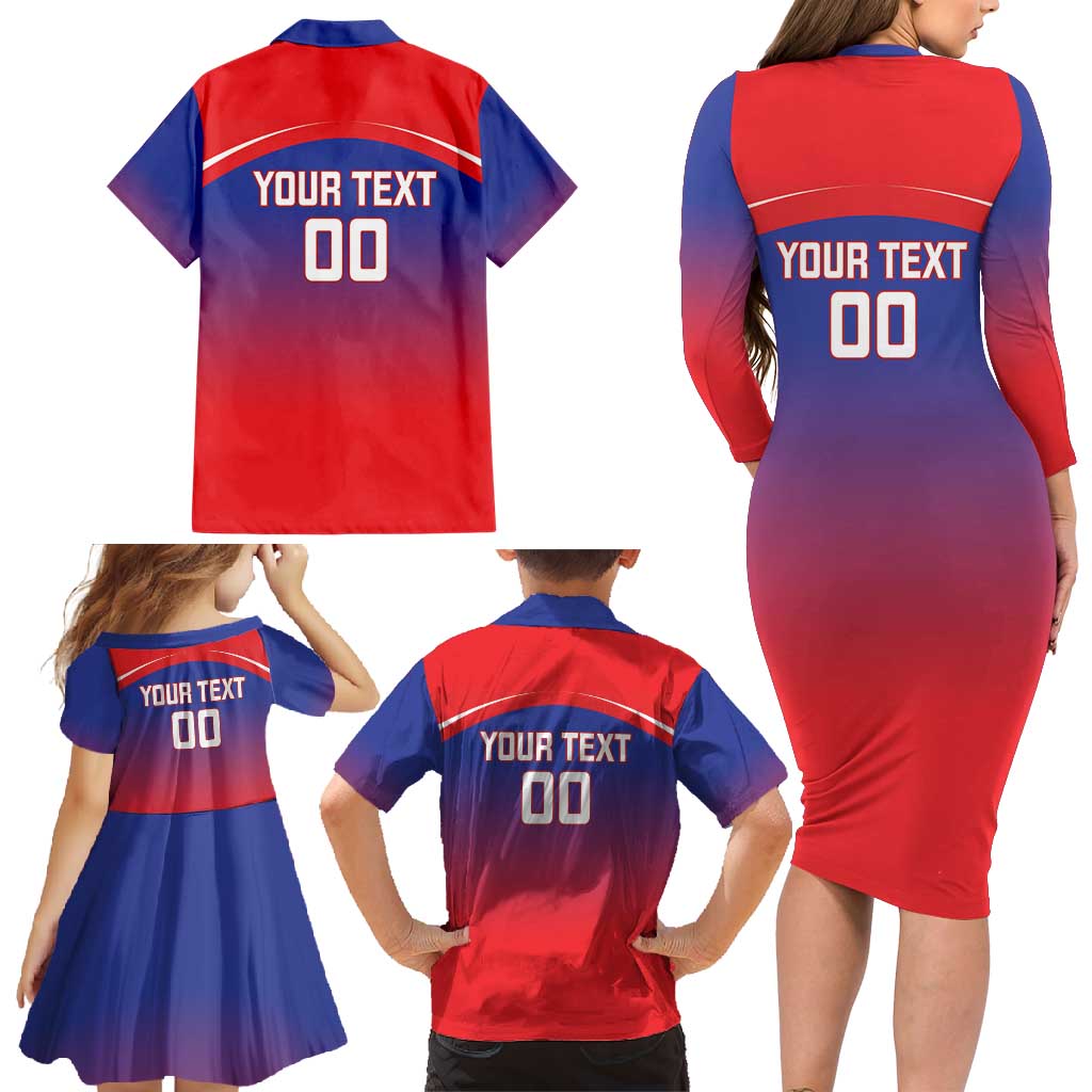 Custom Bengaluru India Cricket Family Matching Long Sleeve Bodycon Dress and Hawaiian Shirt Go Champions