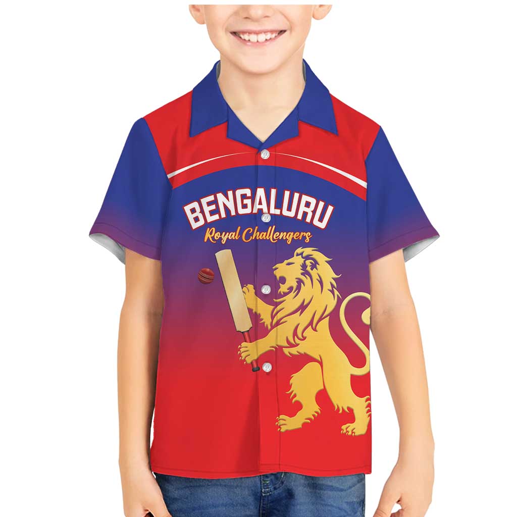 Custom Bengaluru India Cricket Family Matching Mermaid Dress and Hawaiian Shirt Go Champions