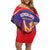 Custom Bengaluru India Cricket Family Matching Off Shoulder Short Dress and Hawaiian Shirt Go Champions