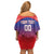 Custom Bengaluru India Cricket Family Matching Off Shoulder Short Dress and Hawaiian Shirt Go Champions
