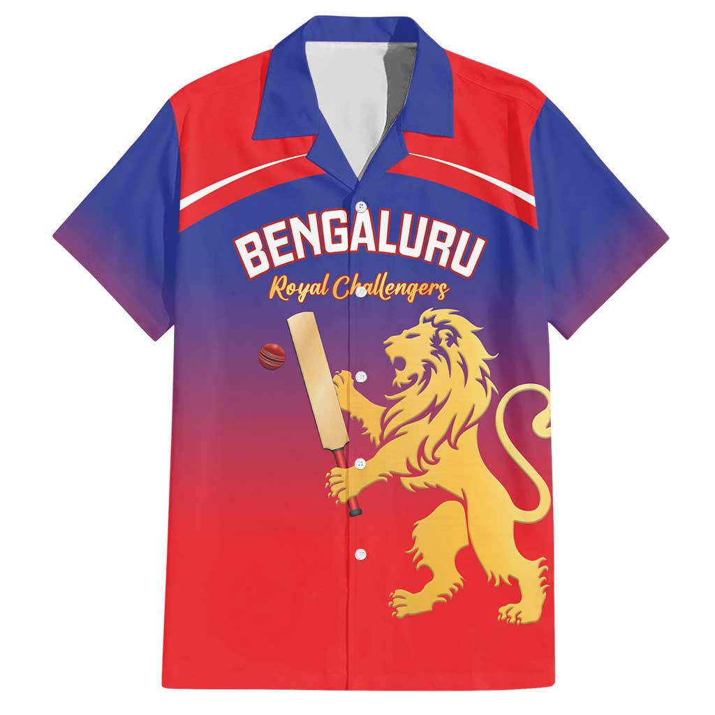 Custom Bengaluru India Cricket Family Matching Short Sleeve Bodycon Dress and Hawaiian Shirt Go Champions
