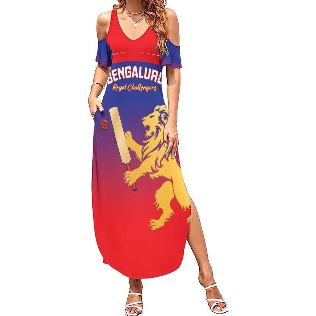 Custom Bengaluru India Cricket Family Matching Summer Maxi Dress and Hawaiian Shirt Go Champions