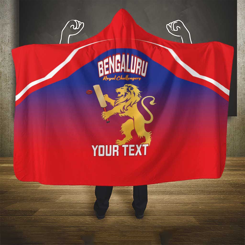 Custom Bengaluru India Cricket Hooded Blanket Go Champions