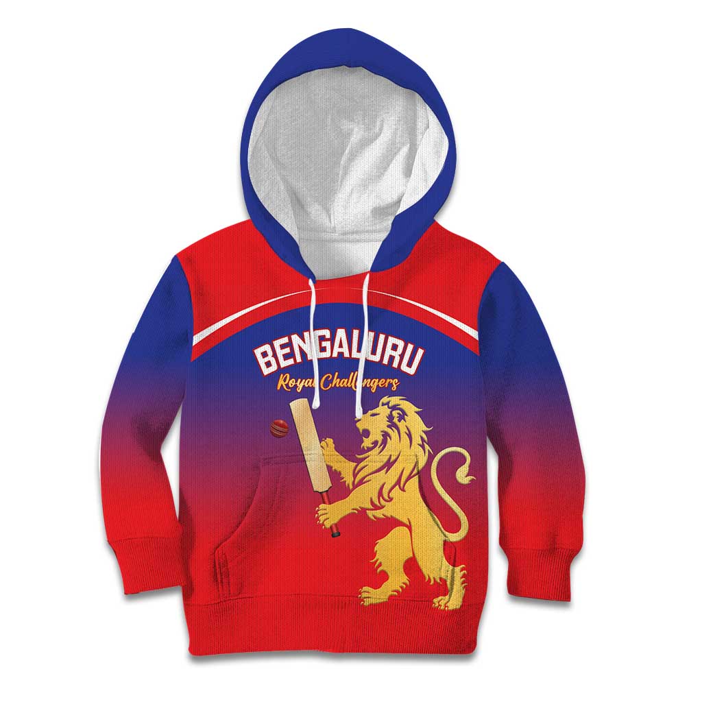 Custom Bengaluru India Cricket Kid Hoodie Go Champions