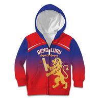 Custom Bengaluru India Cricket Kid Hoodie Go Champions