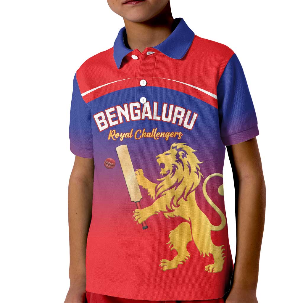 Custom Bengaluru India Cricket Kid Polo Shirt Go Champions