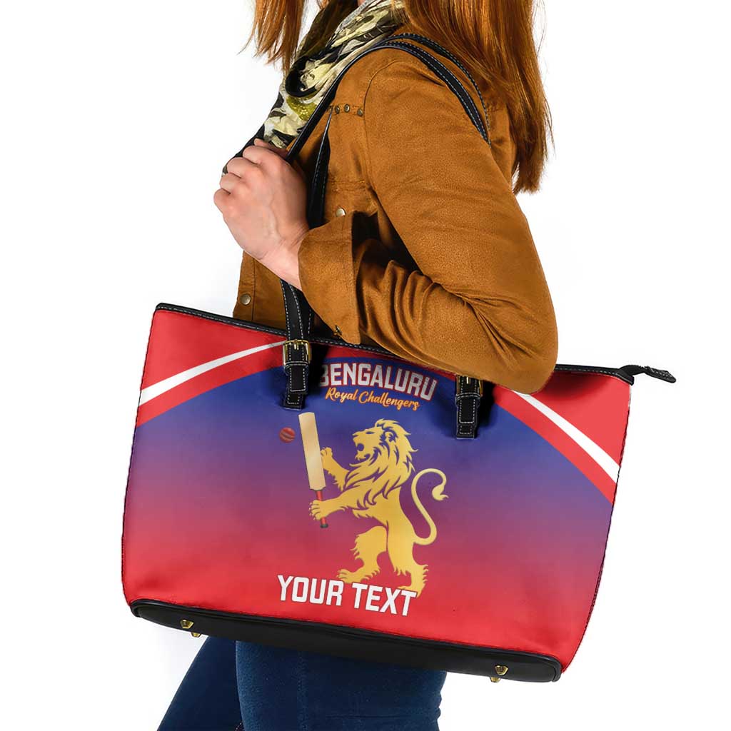 Custom Bengaluru India Cricket Leather Tote Bag Go Champions