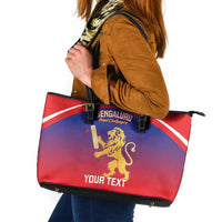 Custom Bengaluru India Cricket Leather Tote Bag Go Champions