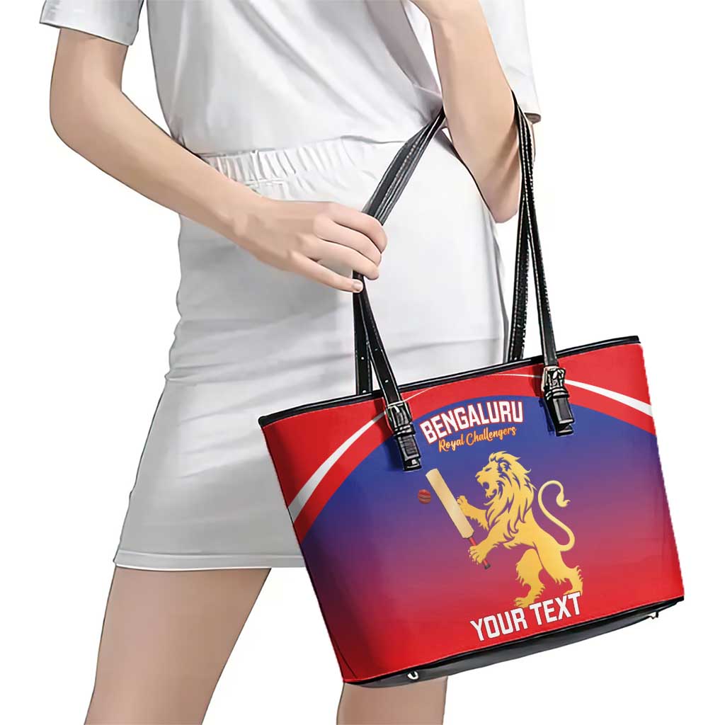 Custom Bengaluru India Cricket Leather Tote Bag Go Champions