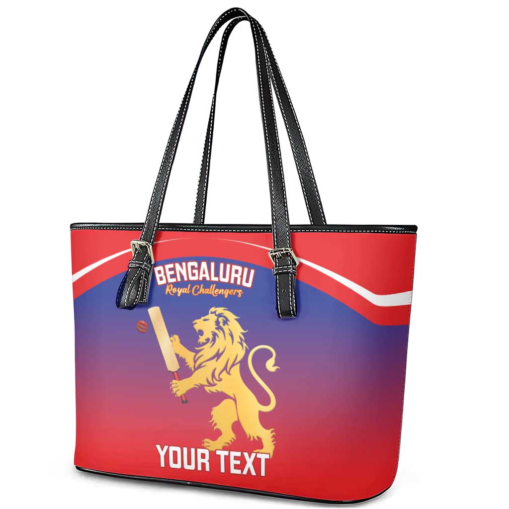 Custom Bengaluru India Cricket Leather Tote Bag Go Champions
