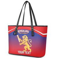 Custom Bengaluru India Cricket Leather Tote Bag Go Champions