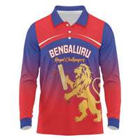 Custom Bengaluru India Cricket Long Sleeve Polo Shirt Go Champions