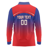 Custom Bengaluru India Cricket Long Sleeve Polo Shirt Go Champions