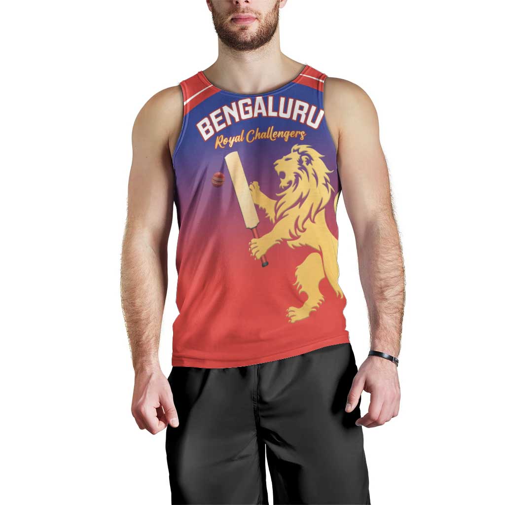 Custom Bengaluru India Cricket Men Tank Top Go Champions