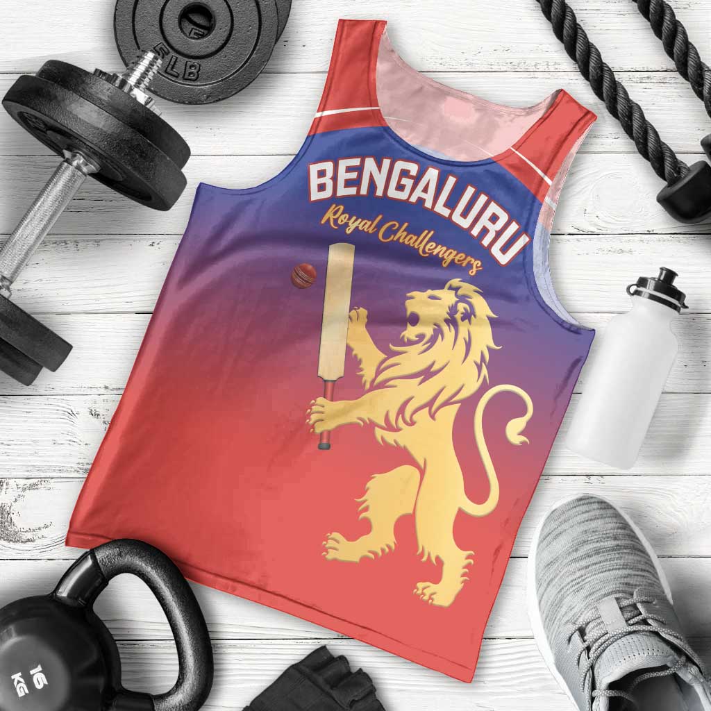 Custom Bengaluru India Cricket Men Tank Top Go Champions