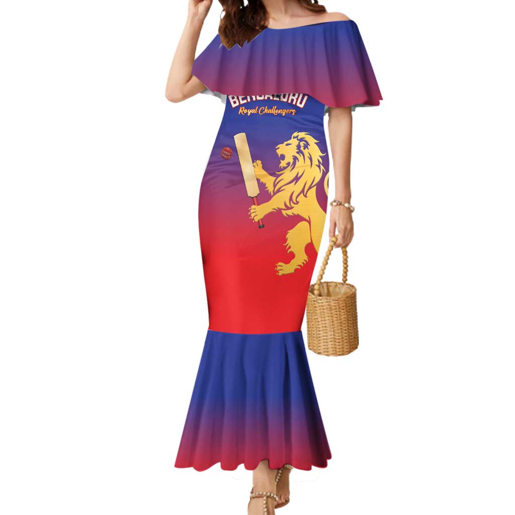 Custom Bengaluru India Cricket Mermaid Dress Go Champions