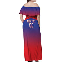 Custom Bengaluru India Cricket Off Shoulder Maxi Dress Go Champions